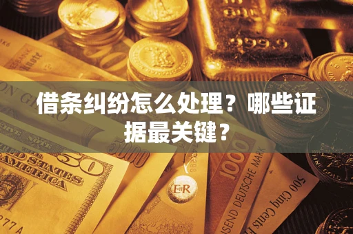 济南借条纠纷怎么处理？哪些证据最关键？